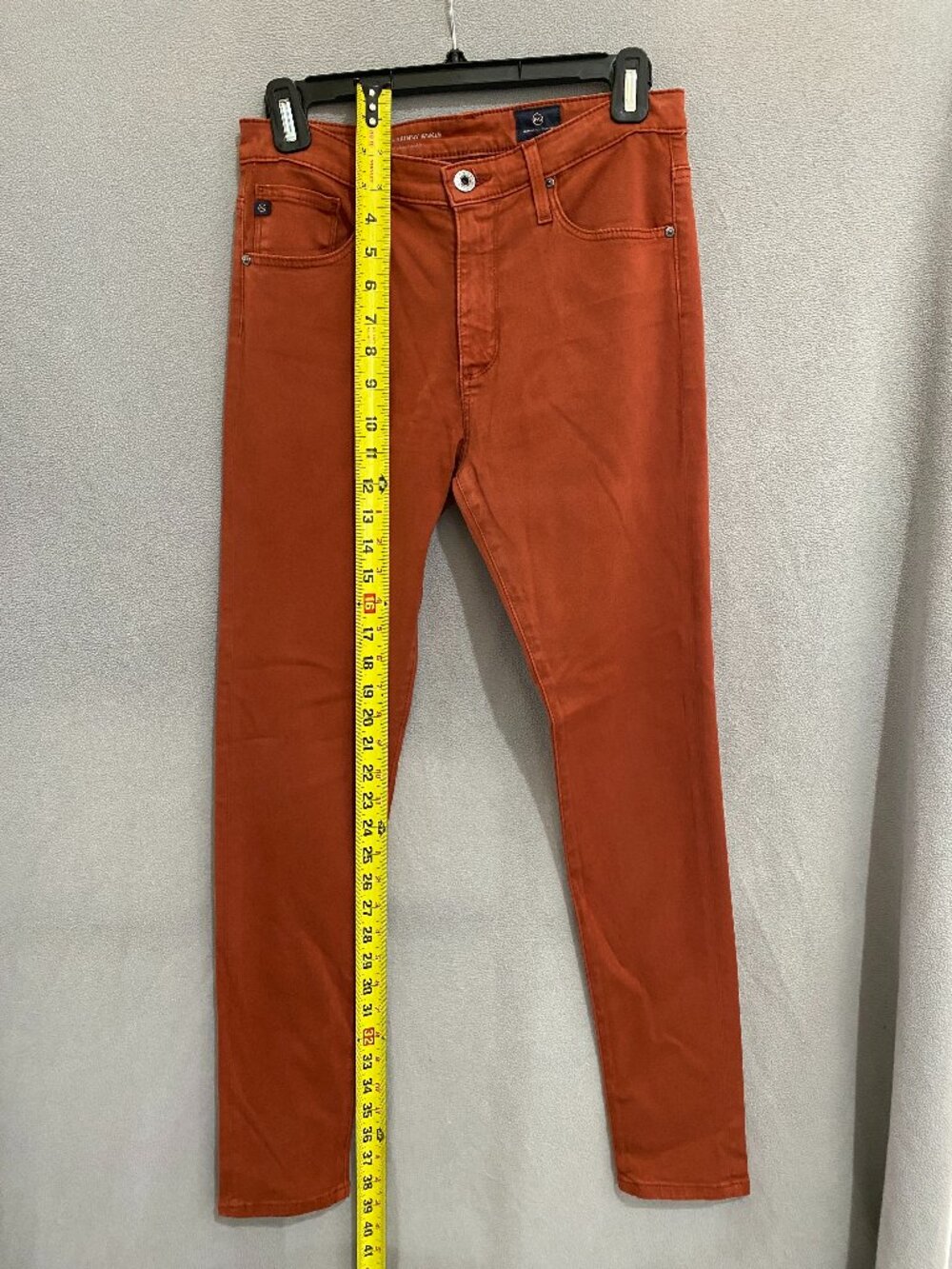 AG Adriano Goldschmie Farrah Skinny Ankle Jeans 26R Rust Orange High Rise Strec